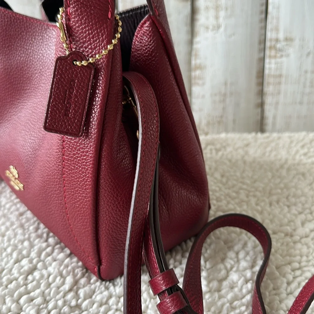 Coach Hadley 21 Hobo Crossbody Purse Satchel Deep Red New NWT